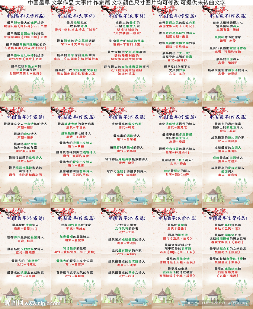 中国最早 文学作品 作家 