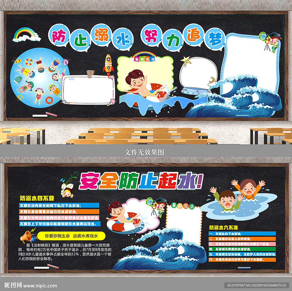 防溺水黑板报