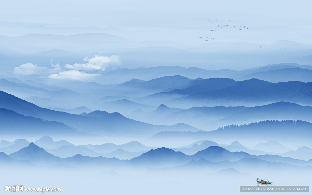 水墨高端背景山水 tIf分层