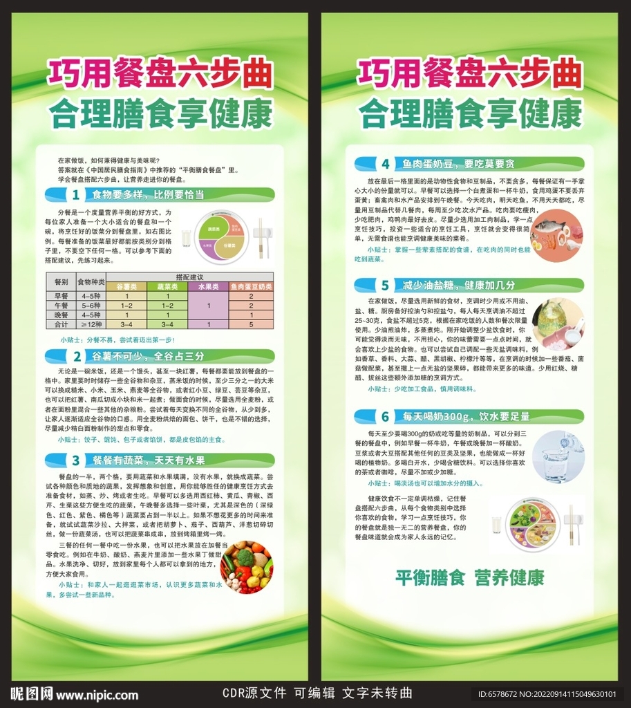 合理膳食X展架