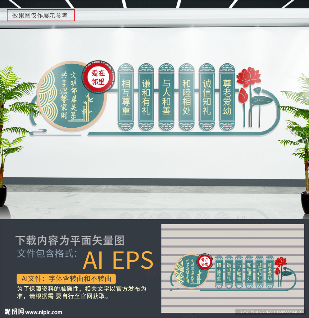文明邻里社区文化墙