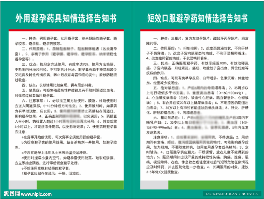避孕药具知情同意书