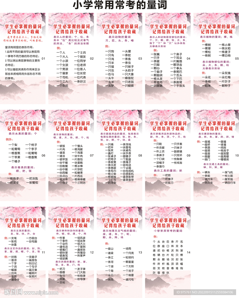 小学生常用常考的量词