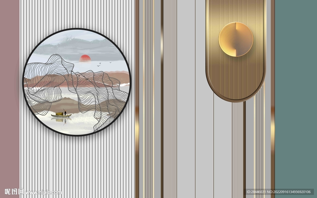 新中式组合背景墙 