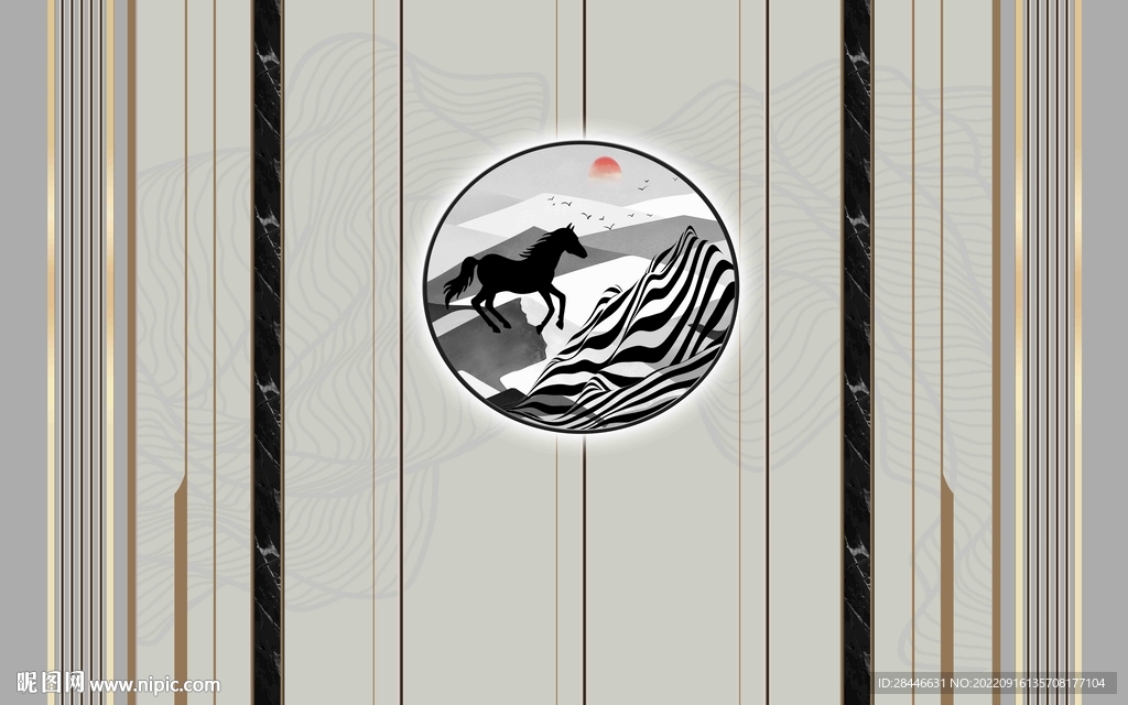 北欧轻奢背景墙