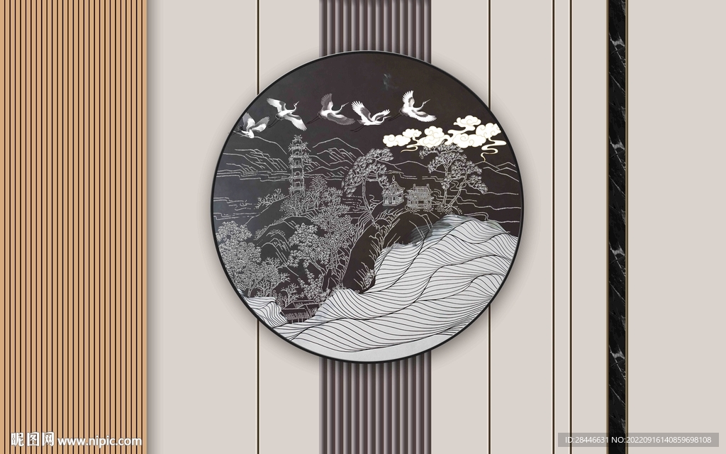 新中式组合背景墙 