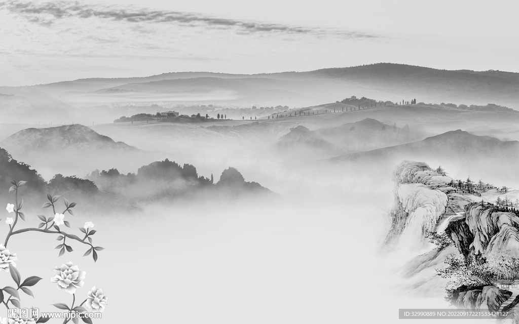 中国风最新高端山水 tif分层