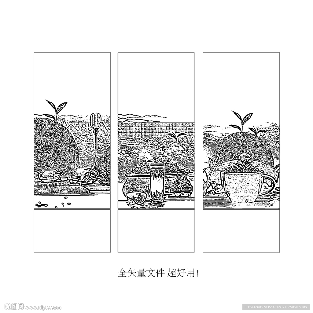 矢量茶文化包装图案背景