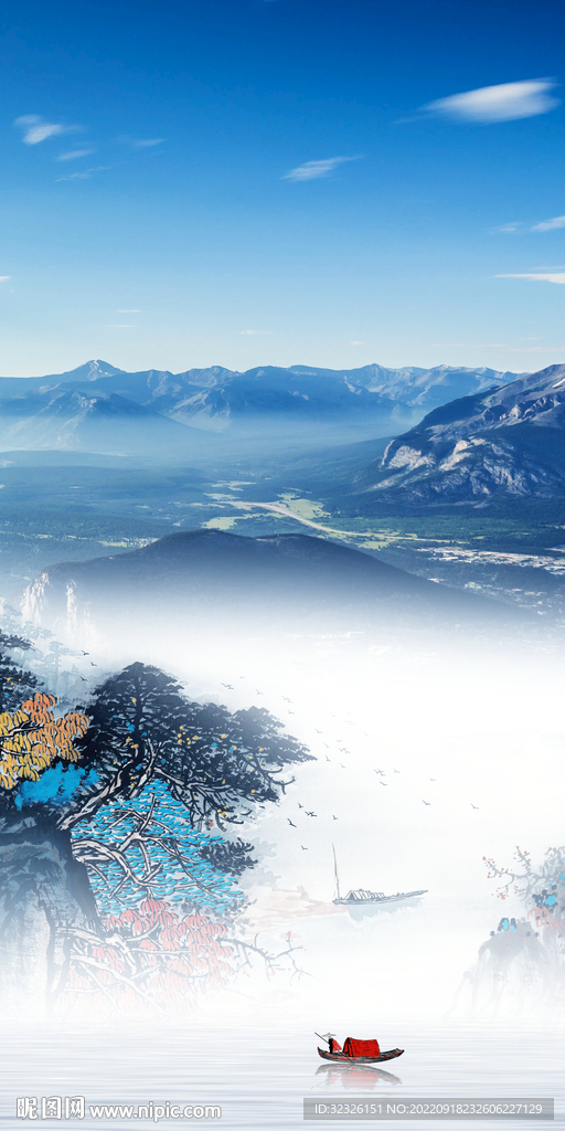 别墅简约中式玄关 tif分层