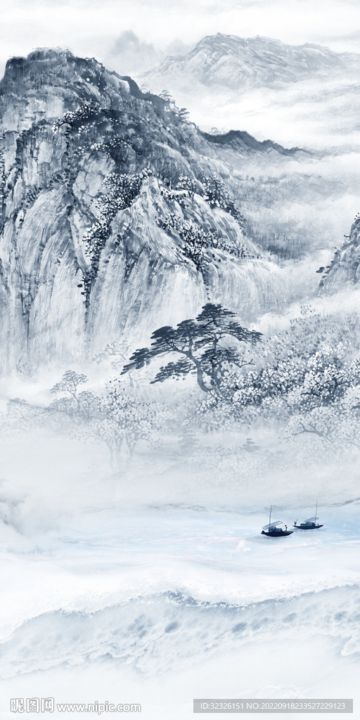 高档 简约中式玄关 tif分层