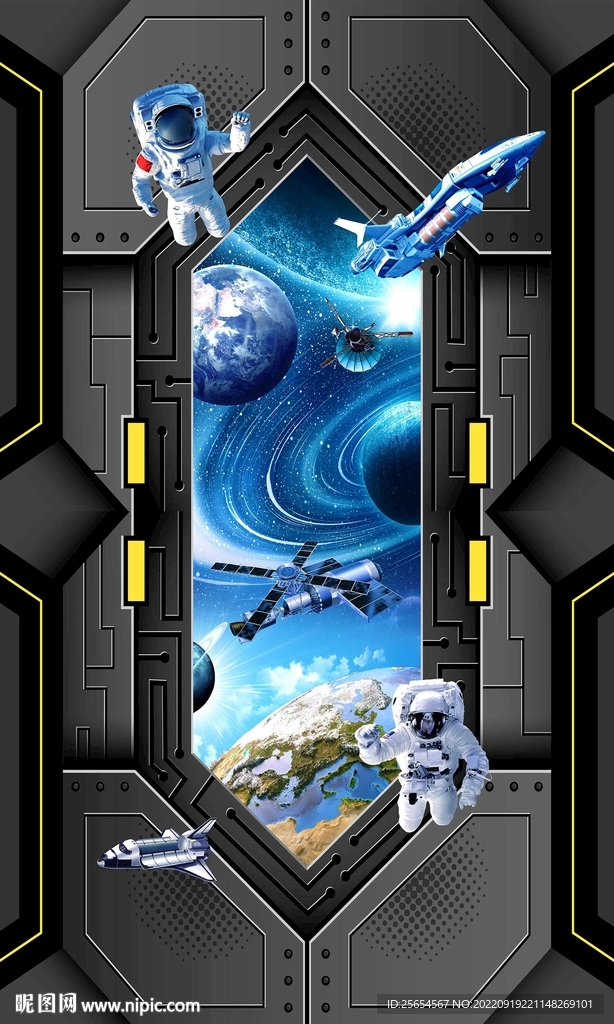 宇宙星空3D立体画地画