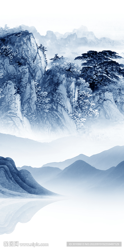 国画 最新玄关山水 tif分层