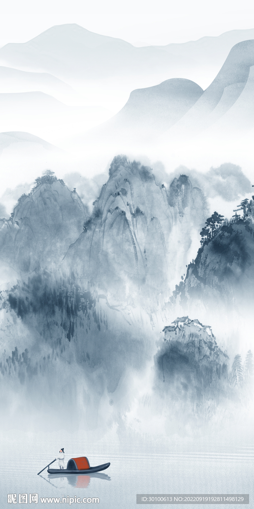 最新 玄关山水挂画 tif分层