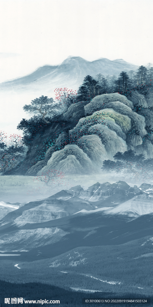 高端最新玄关山水 tif分层