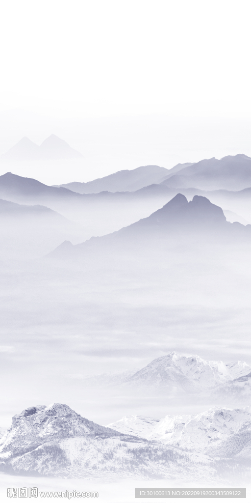 无框画玄关背景山水 tif分层