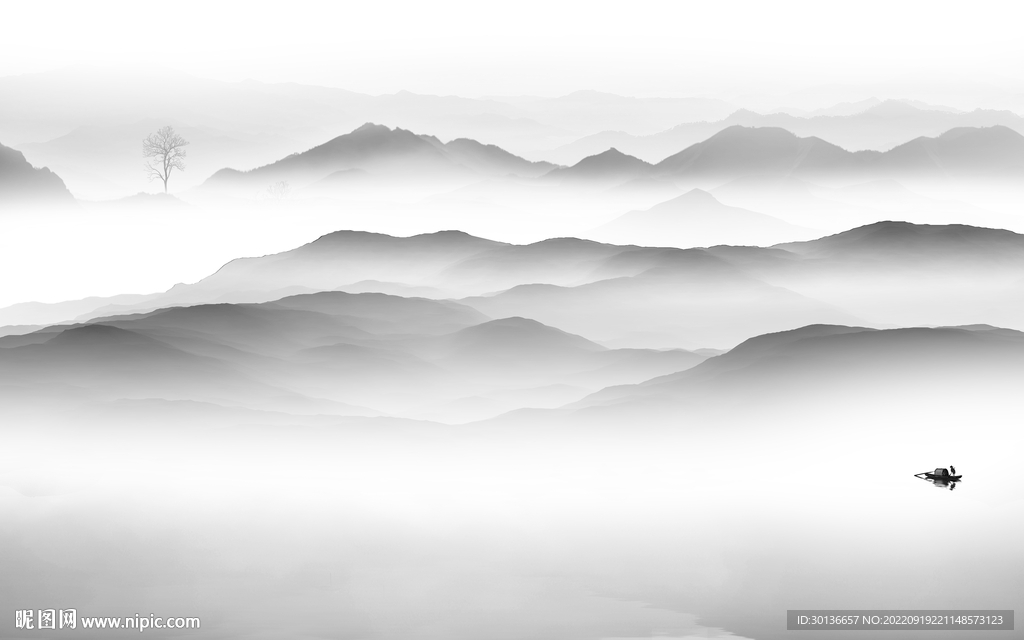 新品现代新品山水 Tif分层