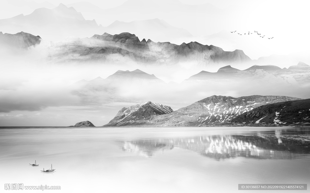 新款现代新品山水 Tif分层