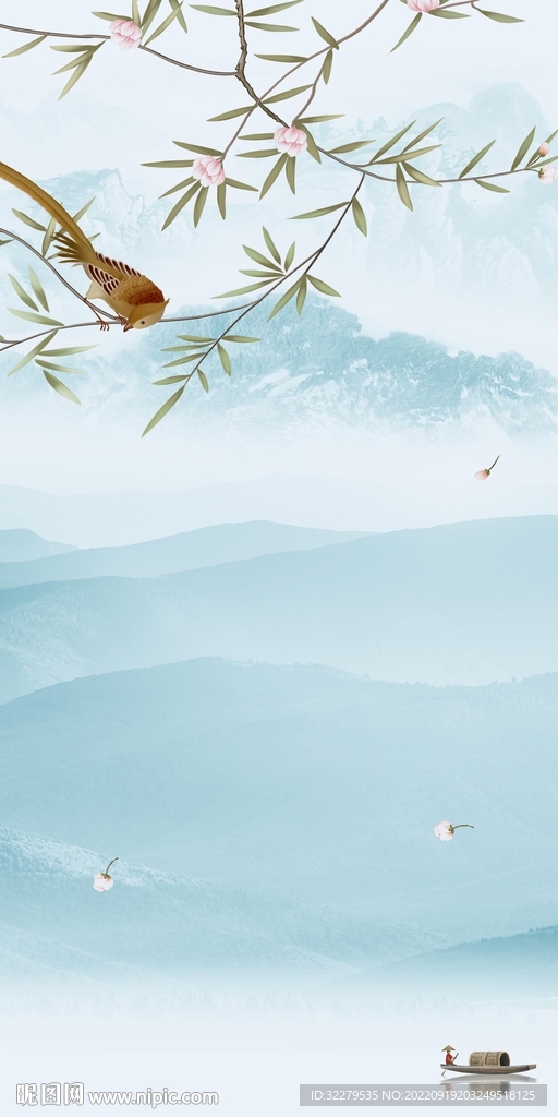  花鸟 山水意境玄关 Tif分