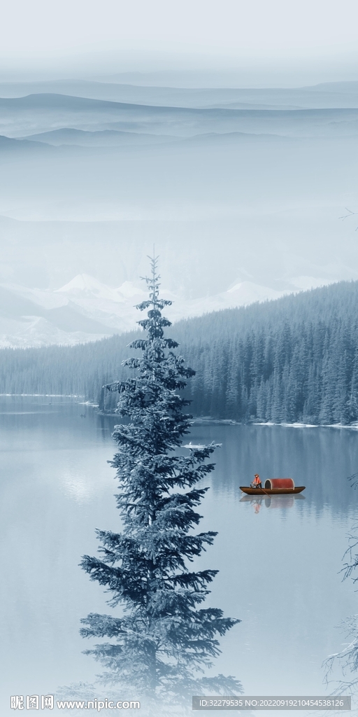  高档 山水意境玄关 Tif分