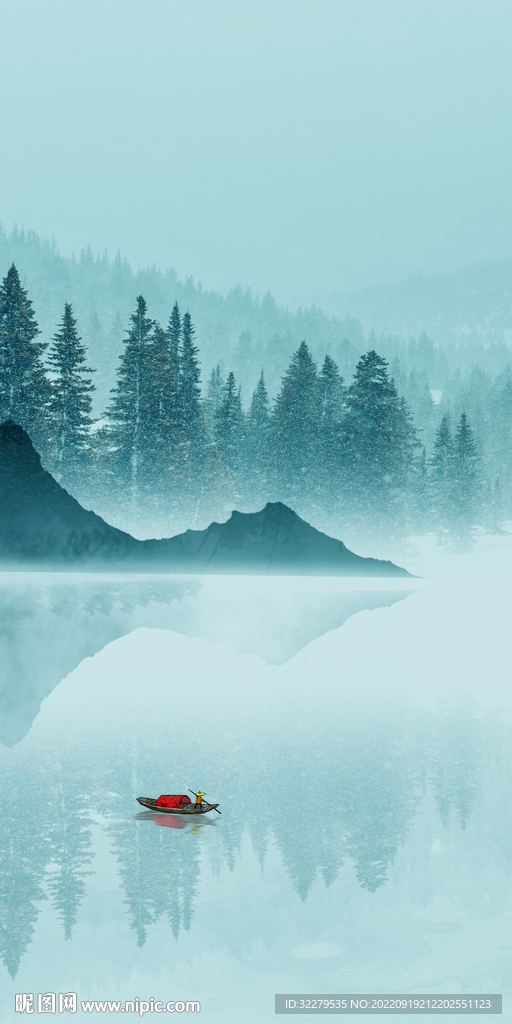 高档 山水意境玄关 Tif分层