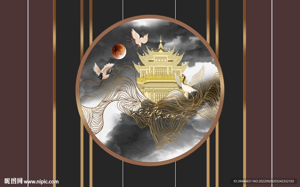 新中式组合背景墙 