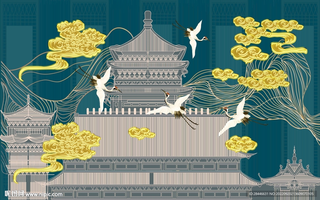 新中式组合背景墙 