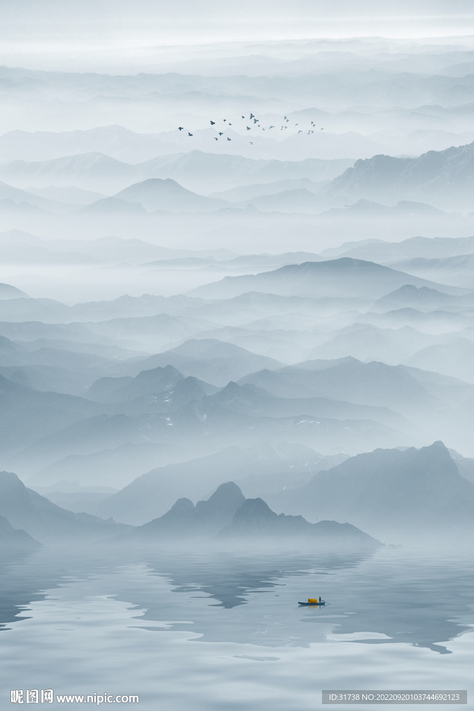 意境水墨山水画