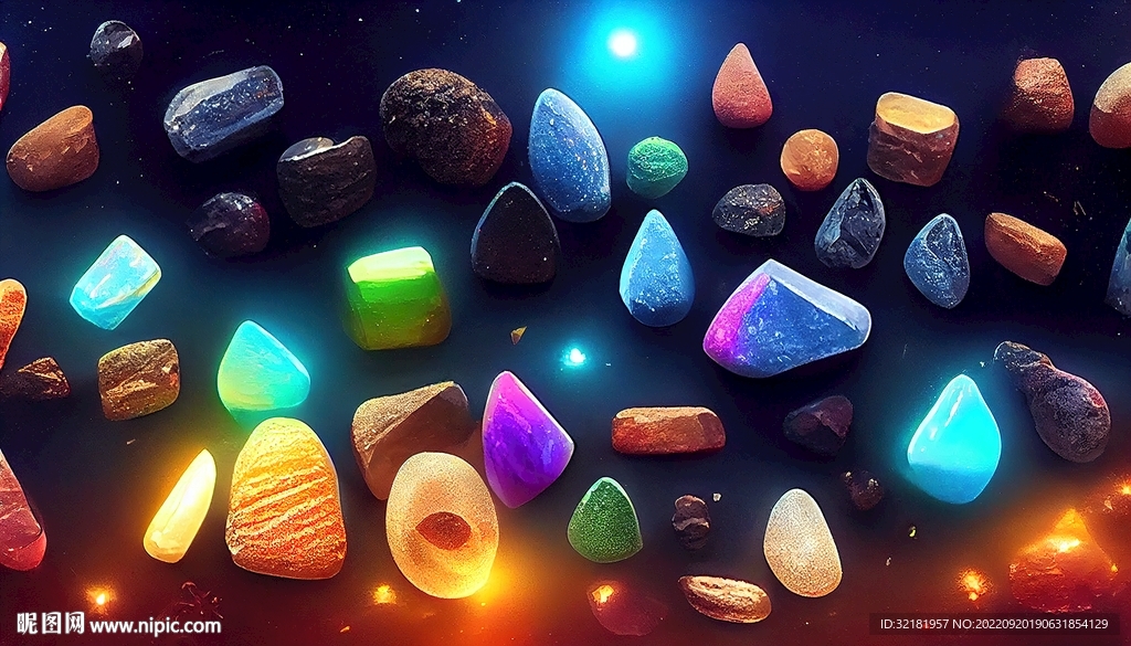 发光的彩色石头
