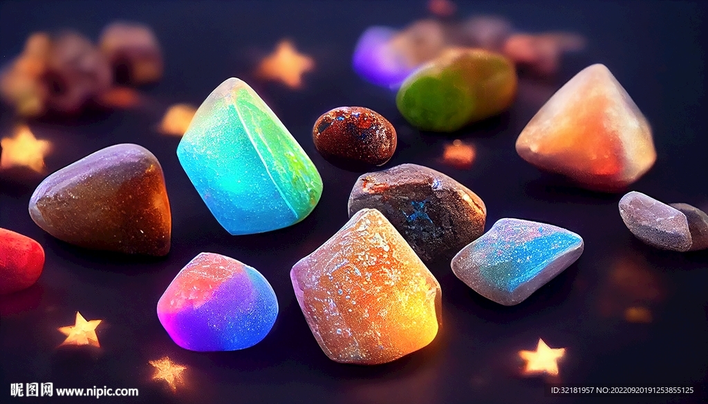 五彩的石头