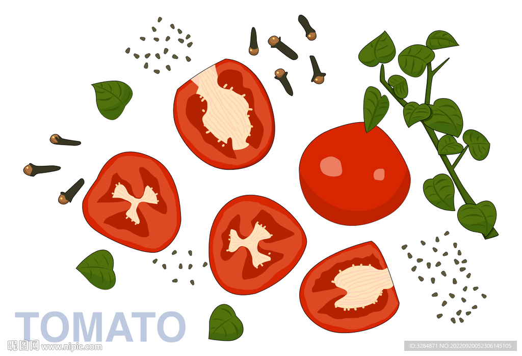 西红柿手绘素材