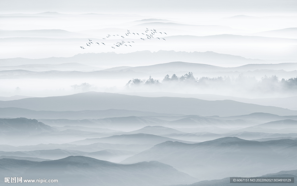 意境水墨山水画