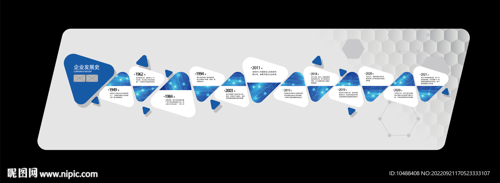 蓝色文化墙企业发展史