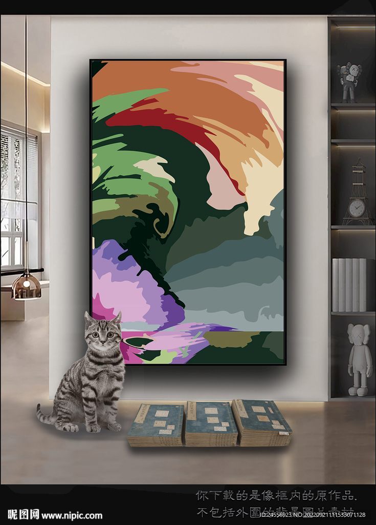 古典抽象色块装饰画