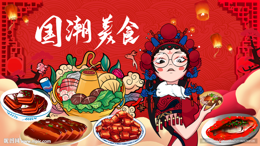 工装饭店美食背景