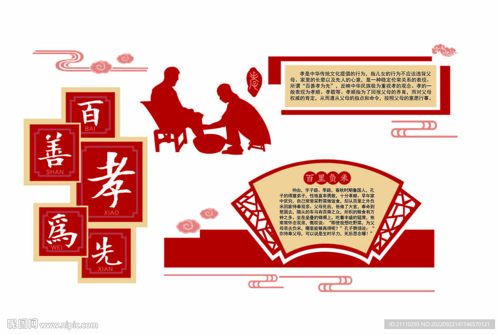 学校文化墙  百善孝为先