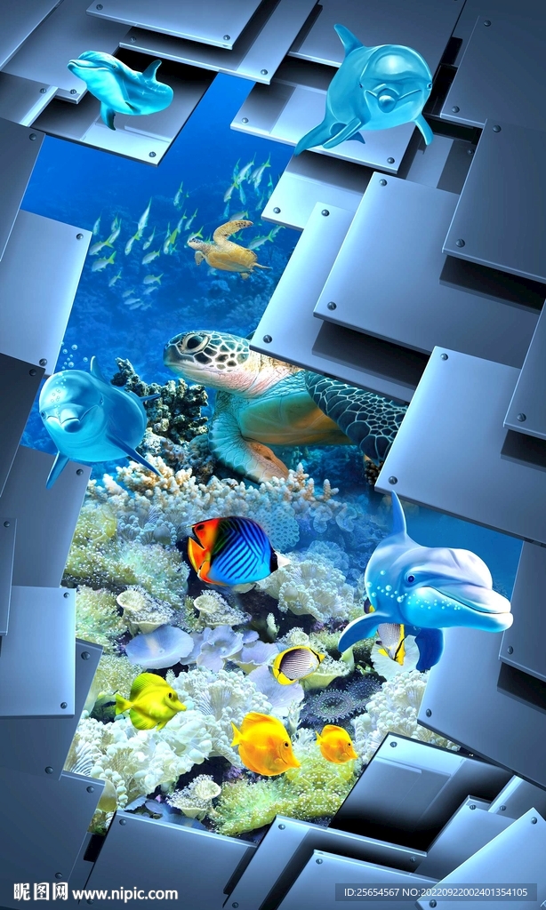 创意海底珊瑚地画