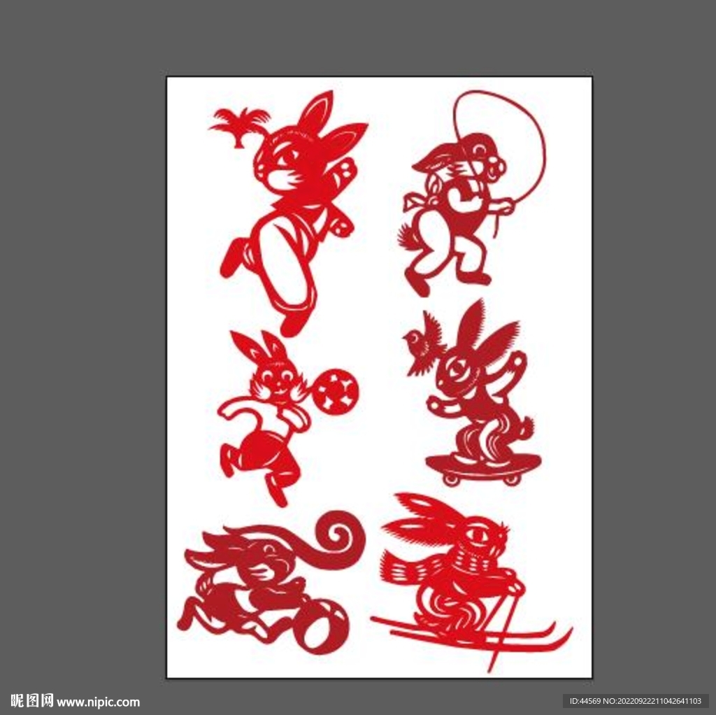 兔子剪纸 