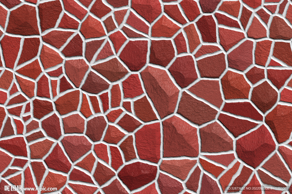 仿真红色石头墙