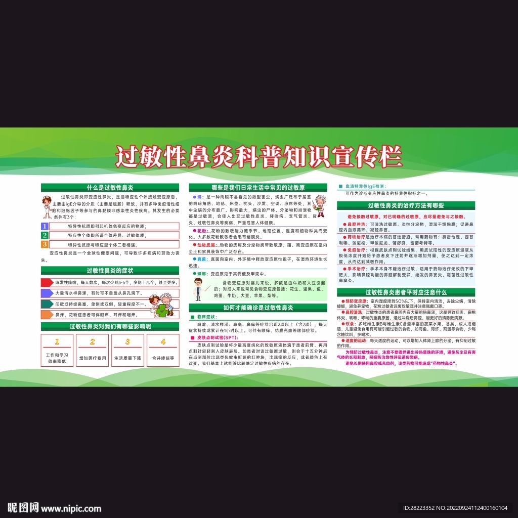 过敏性鼻炎预防知识展板