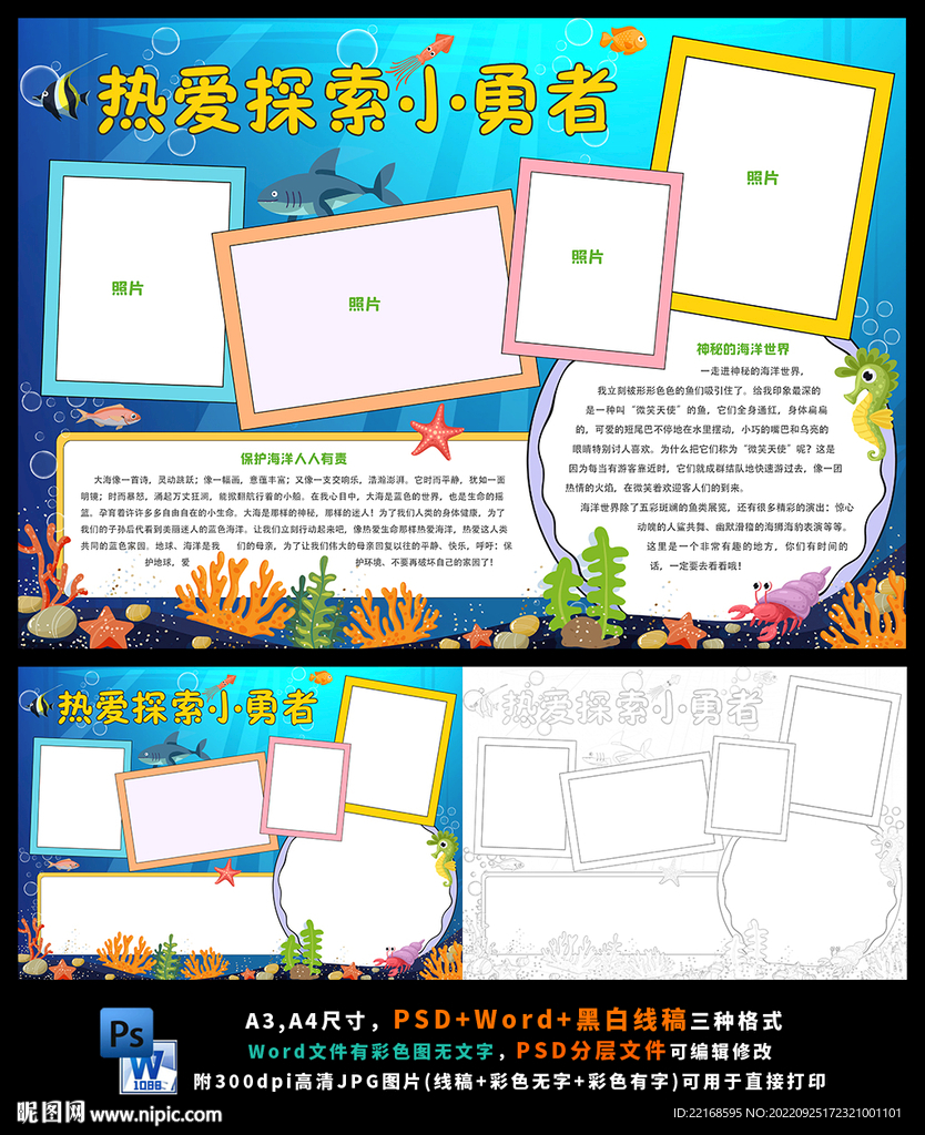 走进海底世界保护海洋小报