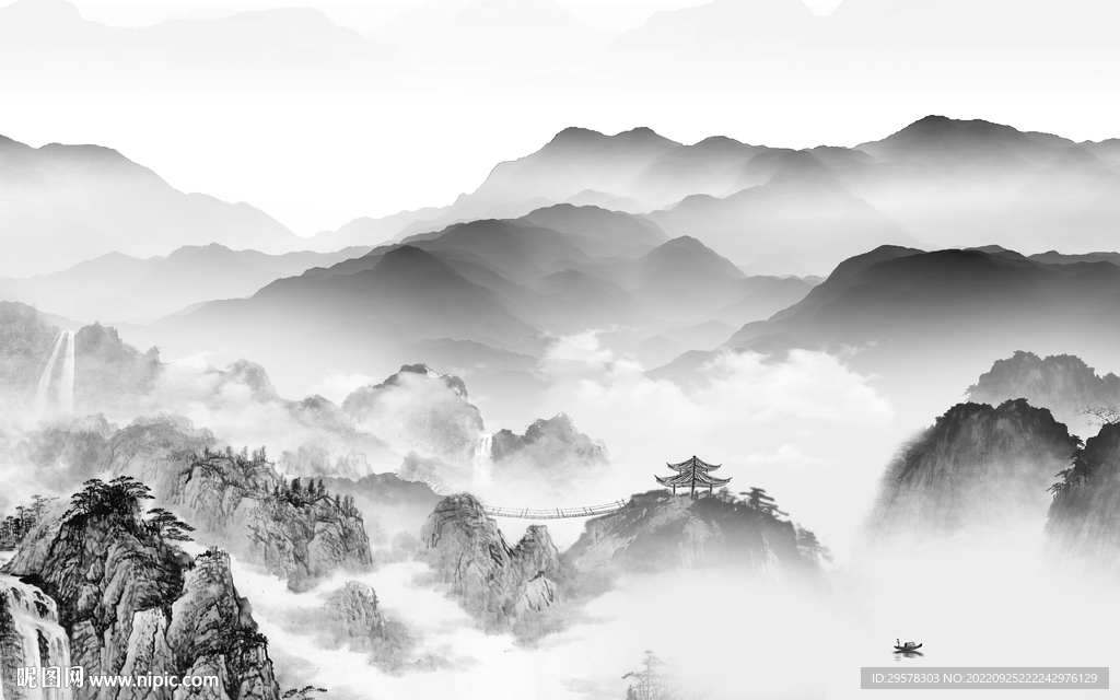 沙发 意境高端山水 TIf分层