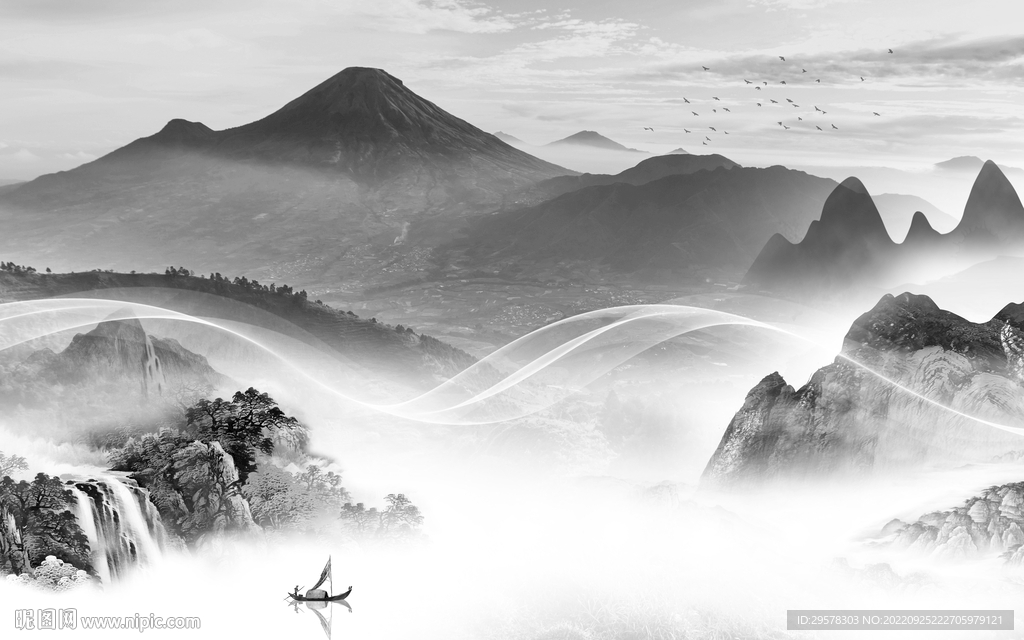 别墅意境高端山水 TIf分层