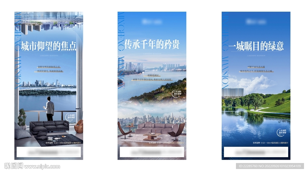 地产圈层湖居价值点系列单图