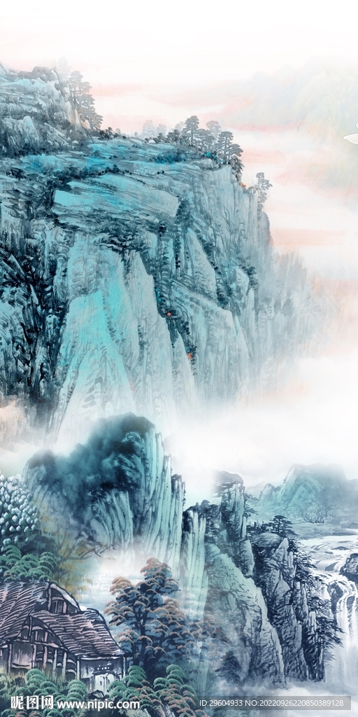 古风现代山水玄关 TIf分层