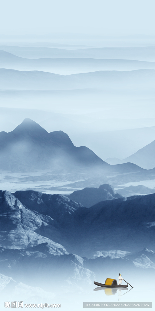 高清现代山水玄关 TIf分层