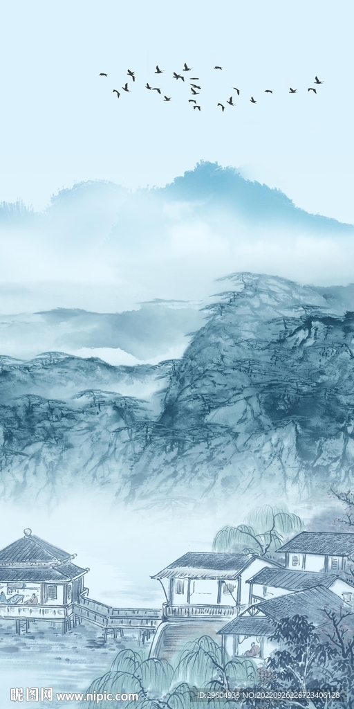 高档 现代山水玄关 TIf分层