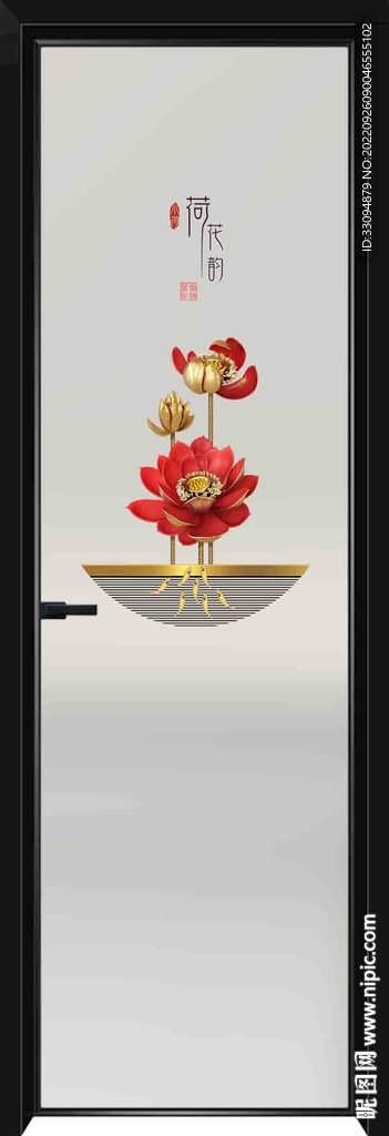 高清分层透明底平开门打印图