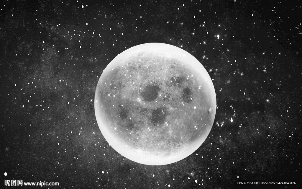 太空月球背景墙