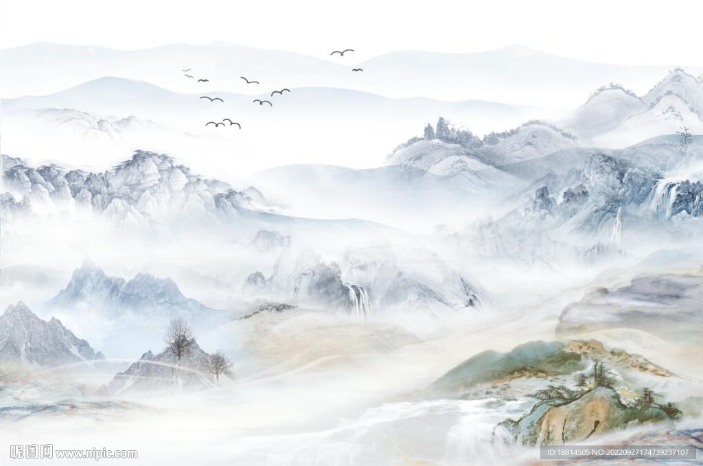 山河山水背景墙