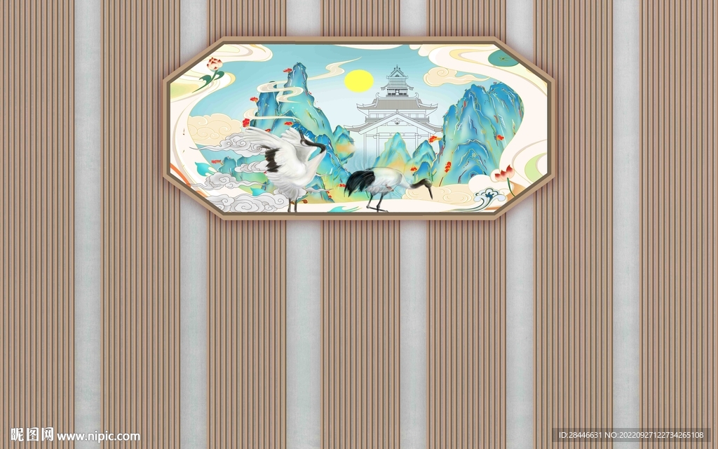 新中式背景墙 